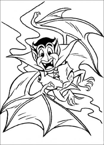 Kolorowanka online: Kolorowanka upiorny nietoperz w Halloween